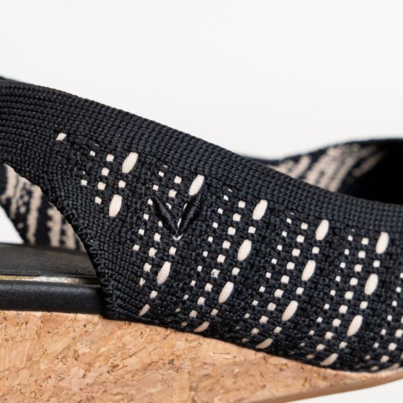 Almond-Toe Tamia Slingback Wedge Pro Black Crochet - Picture 11 of 16